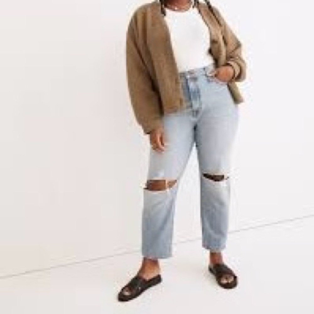 Madewell The Perfect Vintage Destroyed Knee Jeans in Cooper Wash Size 25